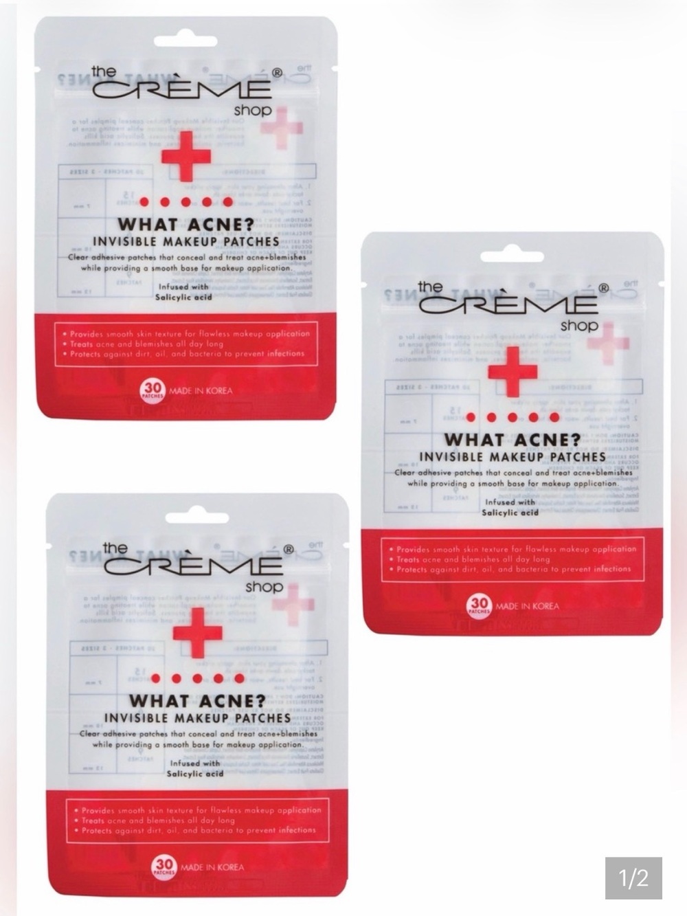 The Creme Shop What Acne? 3 pack Invisible Makeup Patches(90 total patches)